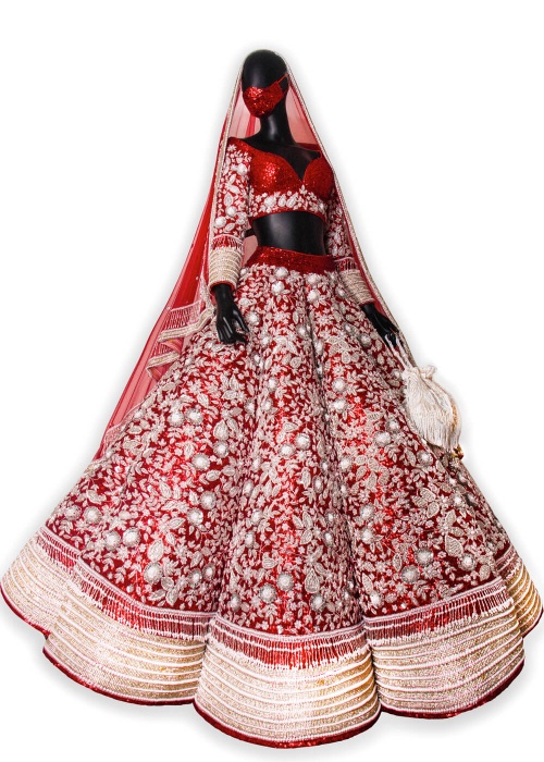 Red Handcraft Masterpiece Bridal Lehanga